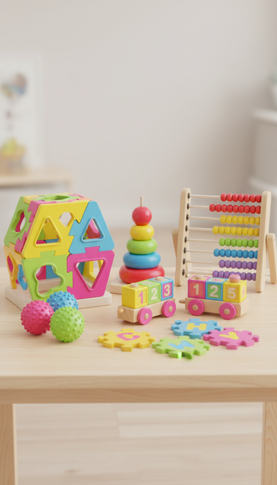 Colorful Wooden Educational Toy Set for Toddlers